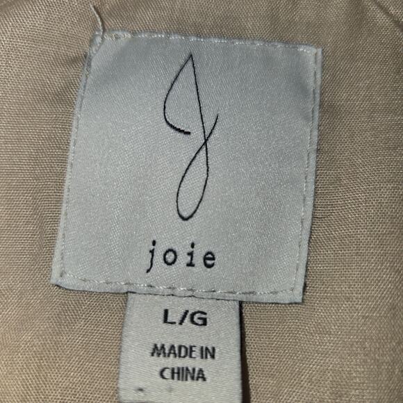 Joie Womens Large Cropped Shacket Plaid Button Up Pockets Neutral Casual Career - Picture 2 of 9